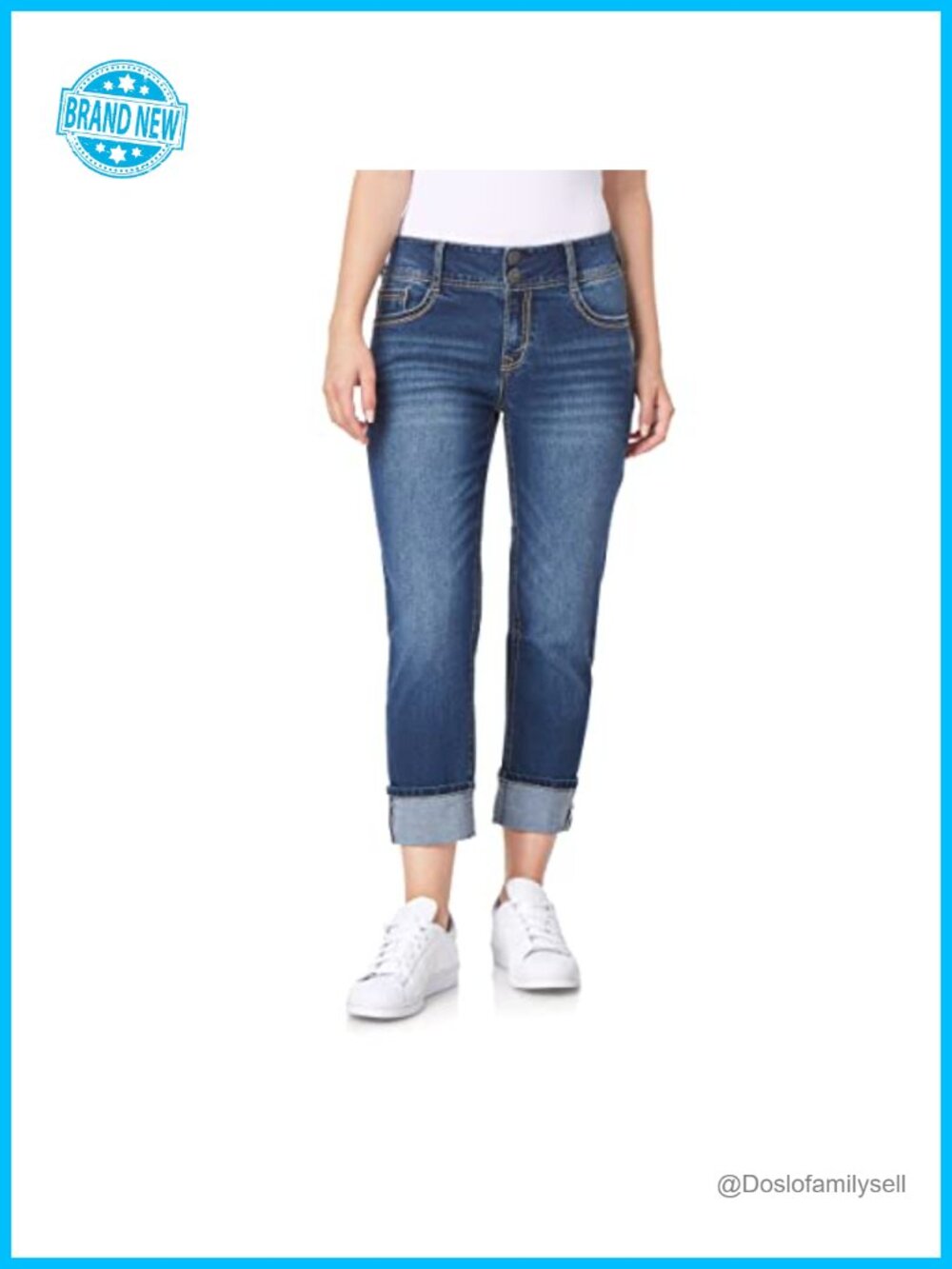 Curvy Cropped Mid Rise Skinny Jeans Insta Stretch Denim